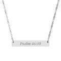 Psalm 46:10 Horizontal Bar Necklace (Engraving)