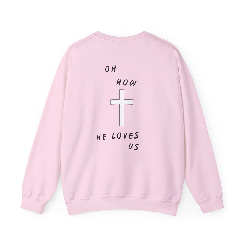 He loves us Patchwork Template Crewneck Sweatshirt
