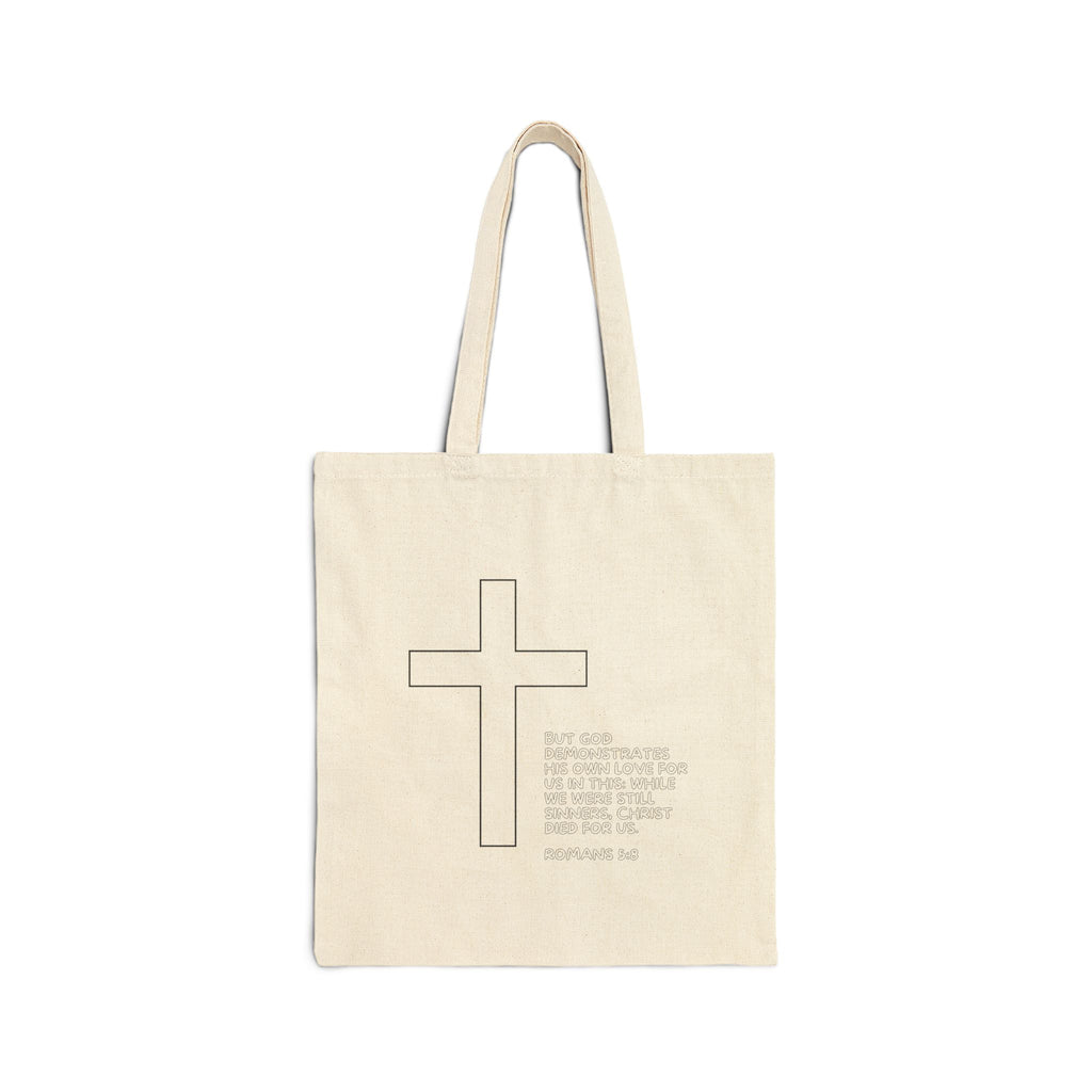 Romans 5:8 Patchwork Template Tote Bag